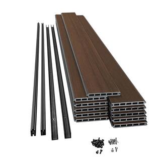 Slipfence Composite 6 ft. H x 6 ft. W x 1 in. Thick Mahogany Composite Tongue and Groove Horizontal Fence Panel SF2-HCPM6