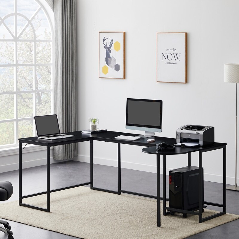 Industrial Style U Shaped Computer Desk  Writing Table Workstation