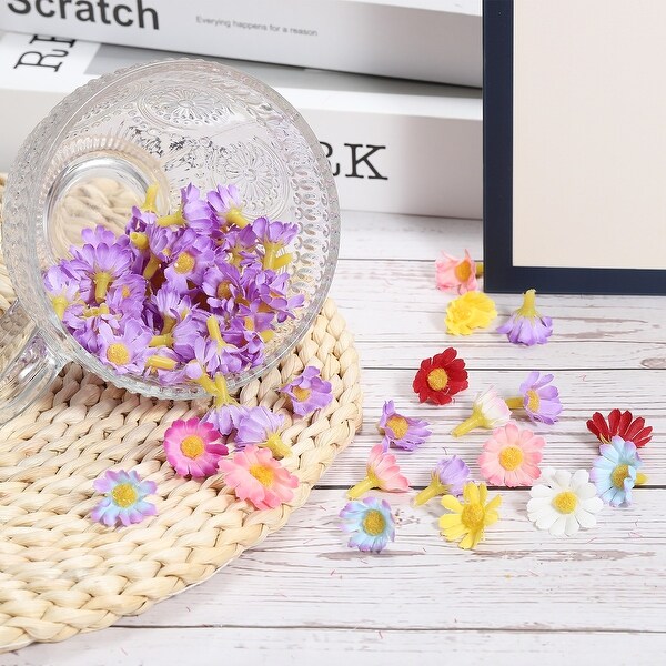 50Pcs 0.98 Artificial Silk Sunflower Flower Heads Fake Flowers DIY