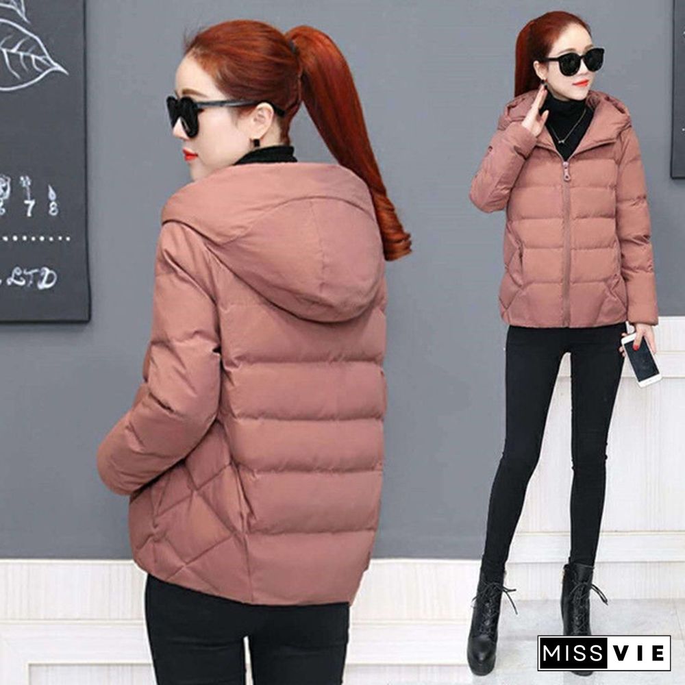 Women's Winter Jacket New Large Loose Hooded Cotton Padded Jacket Short Coat Cotton Padded Women's Winter Wear