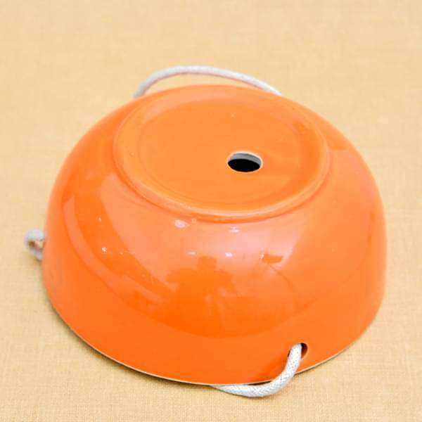 6.9 inch (18 cm) Bowl Hanging Round Ceramic Pot (Orange) (set of 2)