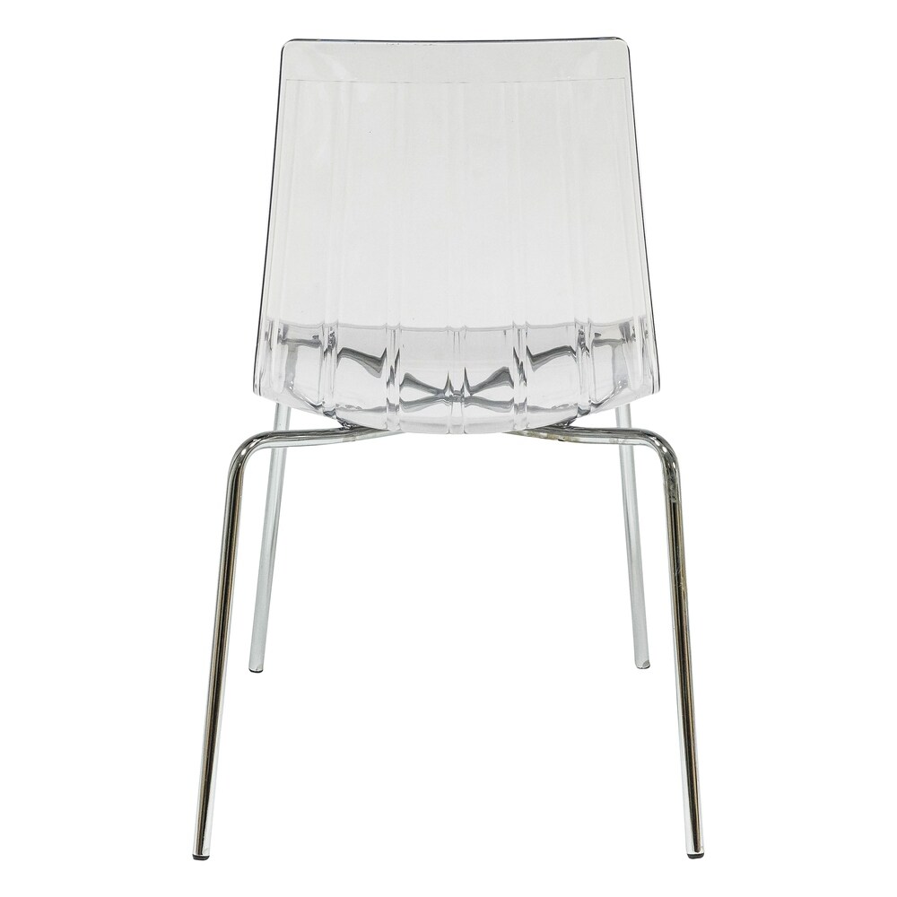 LeisureMod Ralph Mid Century Modern Clear Dining Side Chair