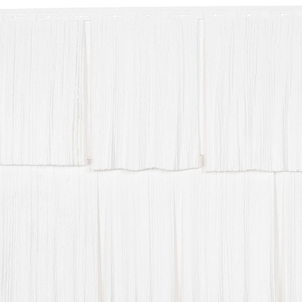 Novik NovikShake 18.8 in. x 48.4 in. HS Hand Split Shake Polymer Siding in White (9 Panels Per Box 49.4 sq. ft.) 100070006