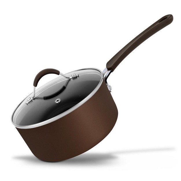 Nutrichef 1 5 Quart Sauce Pot W See through Lid Non stick High qualified Kitchen Cookware brown