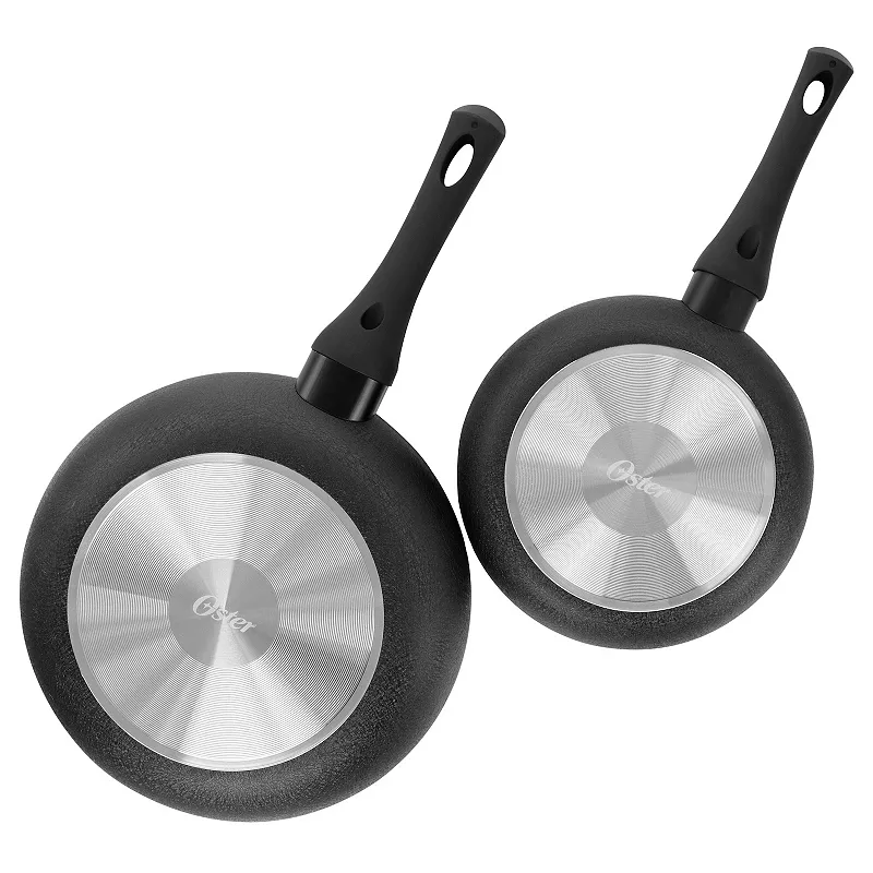 Oster Cocina Ashford 2 Piece Nonstick Aluminum Frying Pan Set in Black