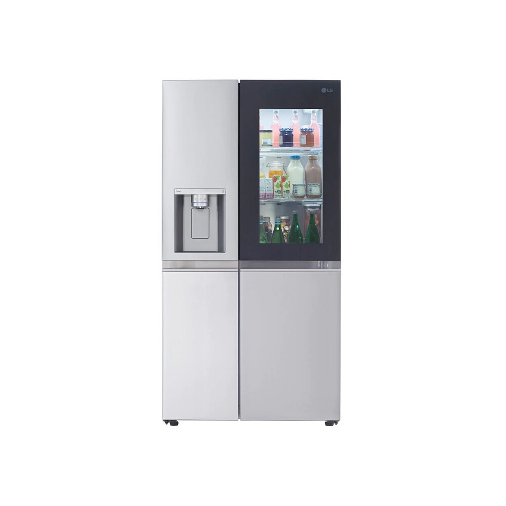 LG 27 cu. ft. Side By Side InstaView Refrigerator   Print Proof Stainless Steel