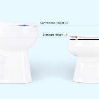 Convenient Height 2-Piece 1.28.09 GPF Dual Flush Elongated 20 in. Extra Tall Toilet in White Seat Included model S