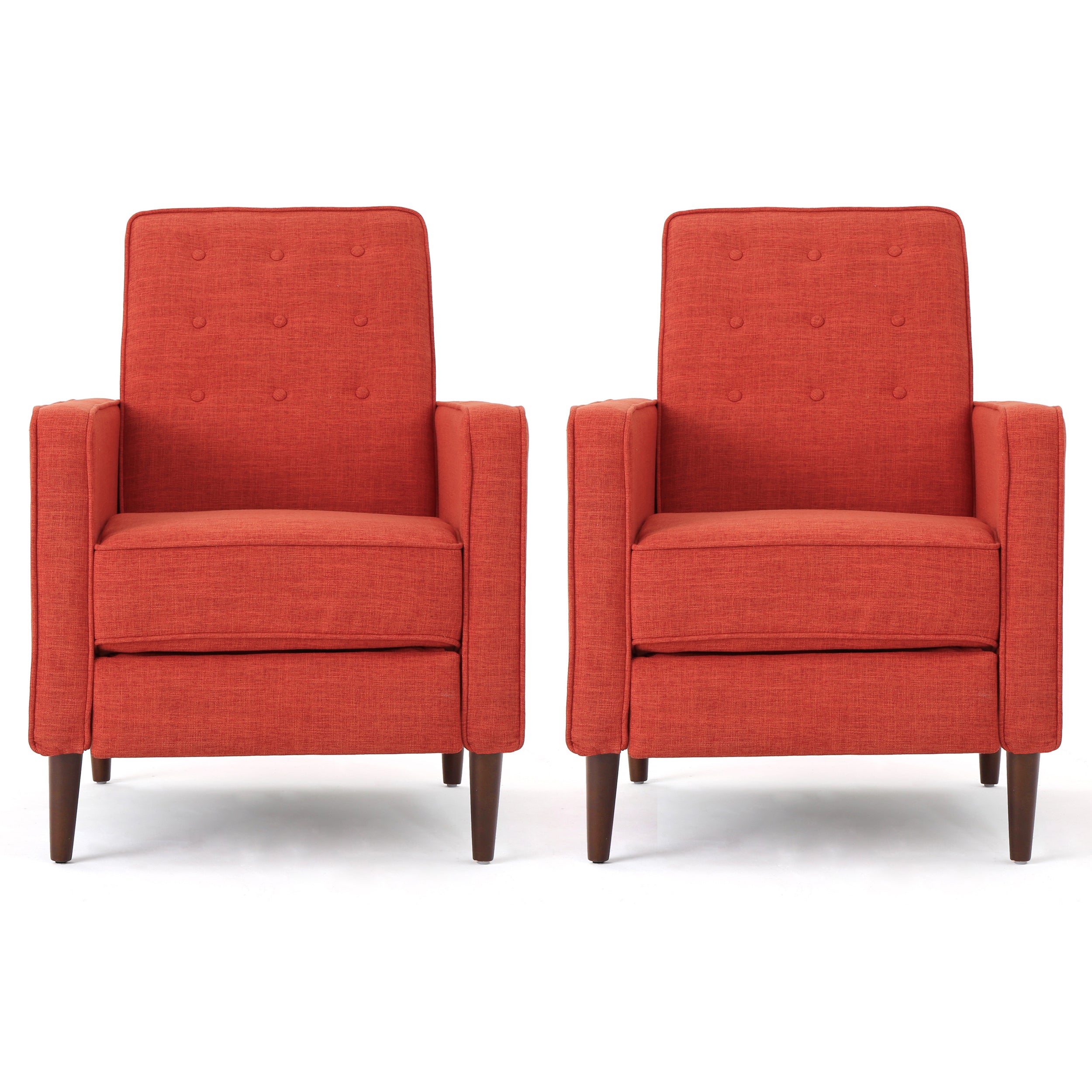 Marston Mid Century Modern Fabric Recliner (Set of 2)