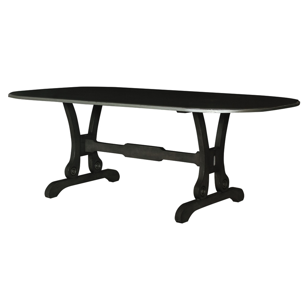 Rogers Charcoal Dining Table with Trestle Base