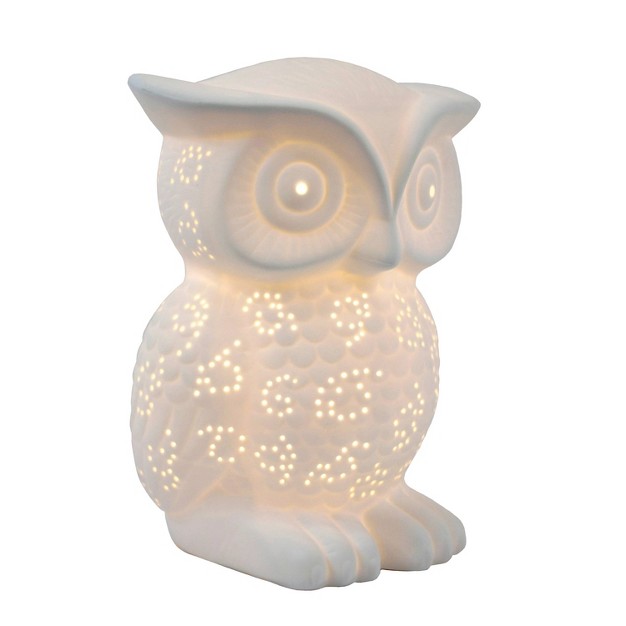 Porcelain Wise Owl Shaped Animal Light Table Lamp Simple Designs