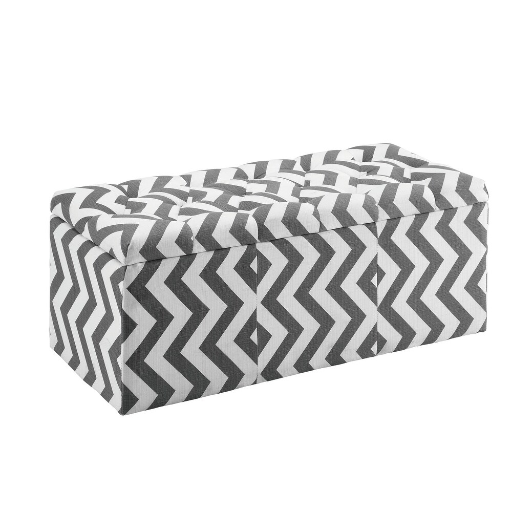 Gede Contemporary Fabric Tufted Life top Storage Bench by Furniture of America