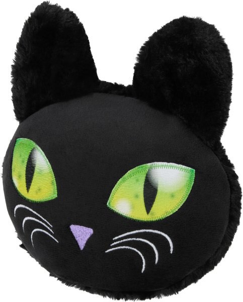 Frisco Halloween Cat Round Plush Squeaky Dog Toy