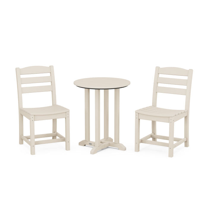 Polywood La Casa Café Side Chair 3-Piece Round Dining Set PWS1300-1