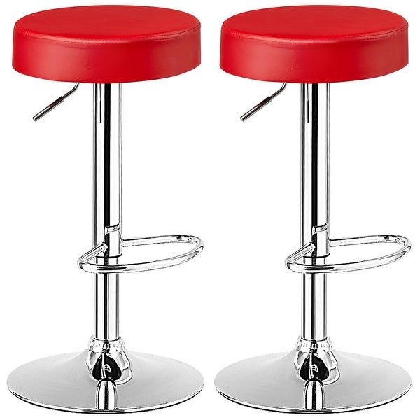 Costway Set of 4 Round Bar Stool Adjustable Swivel Pub Chair w/