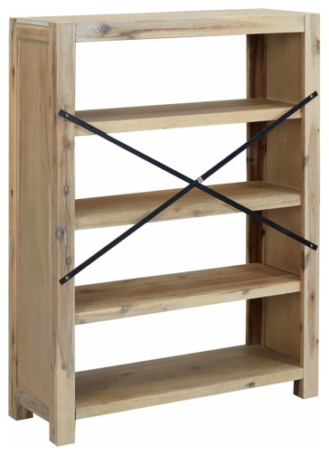 vidaXL Bookshelf Bookcase 7 Tier Shelf Rack for Souvenirs Solid Wood Acacia   Transitional   Bookcases   by vidaXL LLC  Houzz