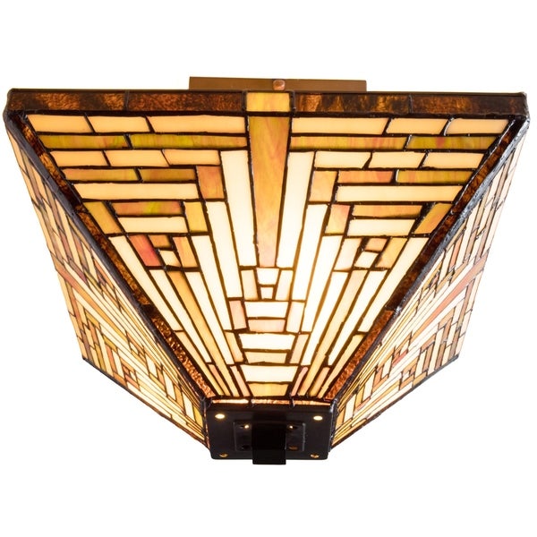 -style Frank Lloyd Wright Mission Ceiling Lamp