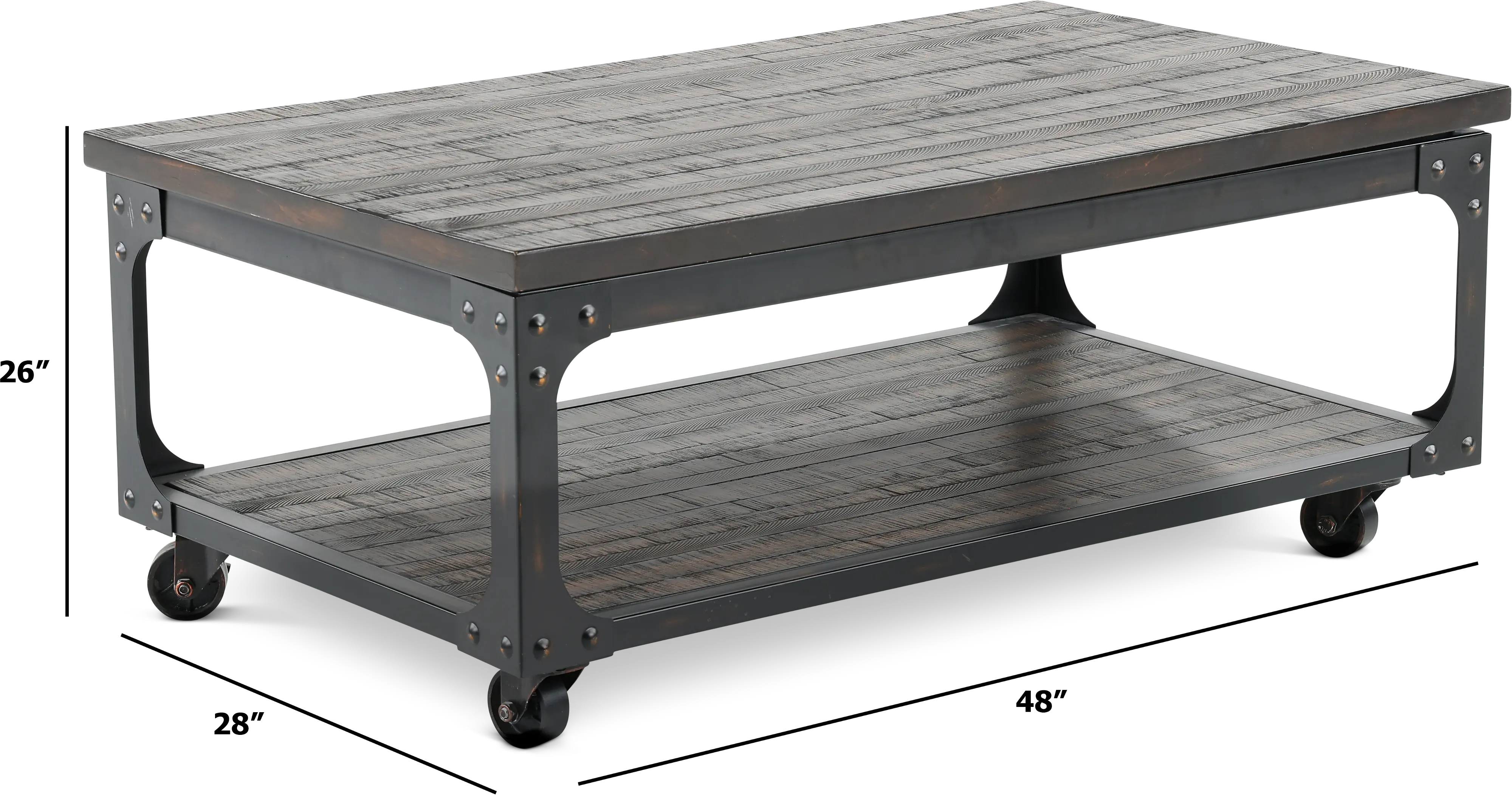 Sherlock Tobacco Brown Barn Wood Lift Top Coffee Table