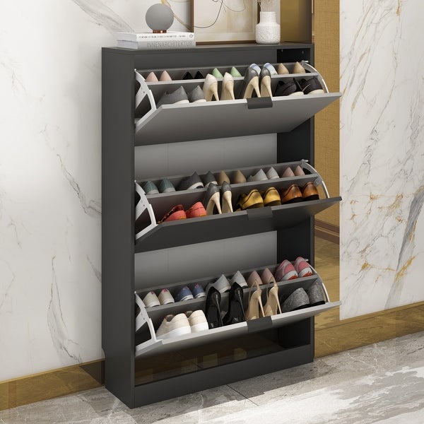 31.5W Hallway Large Shoe Storage Cabinet Wooden Cupboard/Organiser - - 35444504