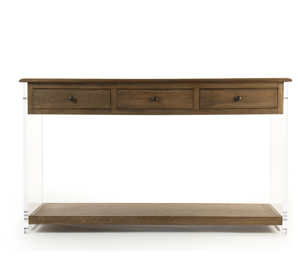 Talon Console  Brown/Clear   Contemporary   Console Tables   by Zentique  Inc.  Houzz