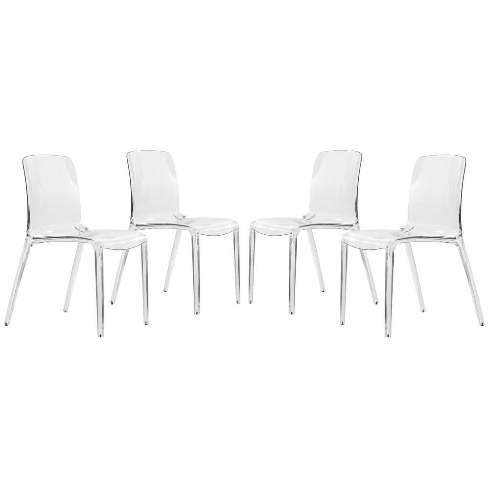 LeisureMod Murray Modern Stackable Kitchen   Dining Chairs (Set of 4)