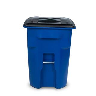 Toter 96 Gal. Blue Outdoor Commercial Trash Can with Quiet Wheels and Lid ANA96-00BLU