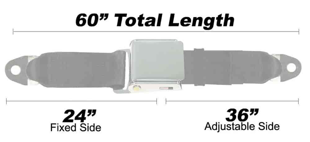 JEGS 70130 2-Point Non-Retractable Seat Belt Length: 60 in. Belt width 1 7/8 in.