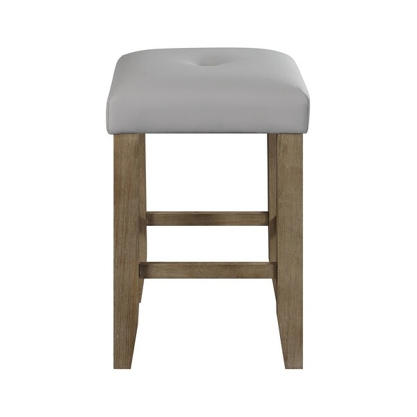 ACME Charnell Counter Height Stool in Gray and Oak (Set of 2)