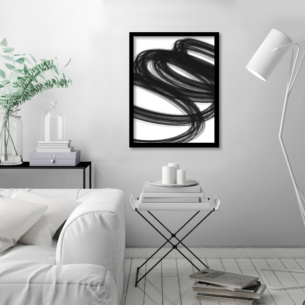 Americanflat Minimalist Swirltwo By Martina Black Frame Wall Art