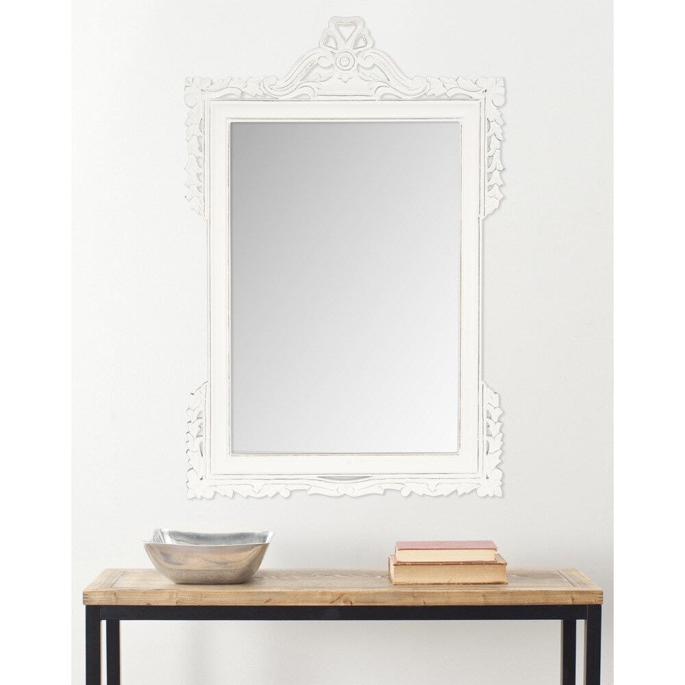 SAFAVIEH Pedimint White 31 x 47 inch Rectangle Decorative Mirror   31\