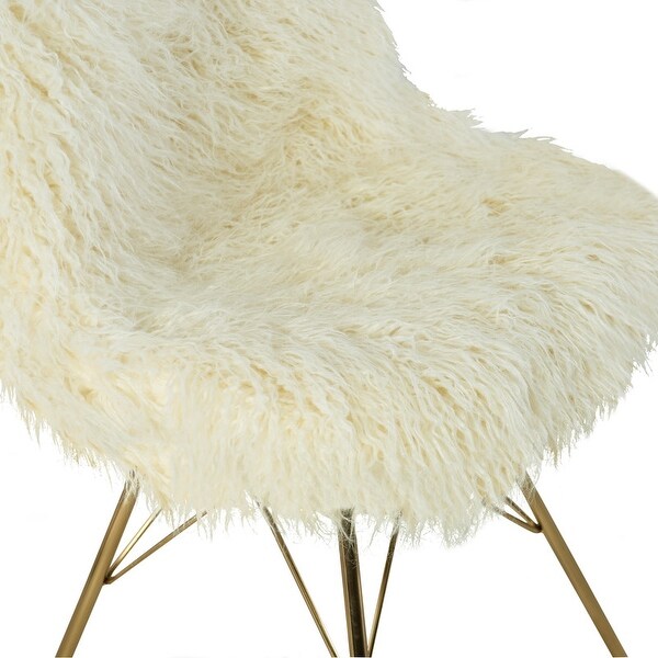 Rowan Faux Fur Chair with Gold Metal Base