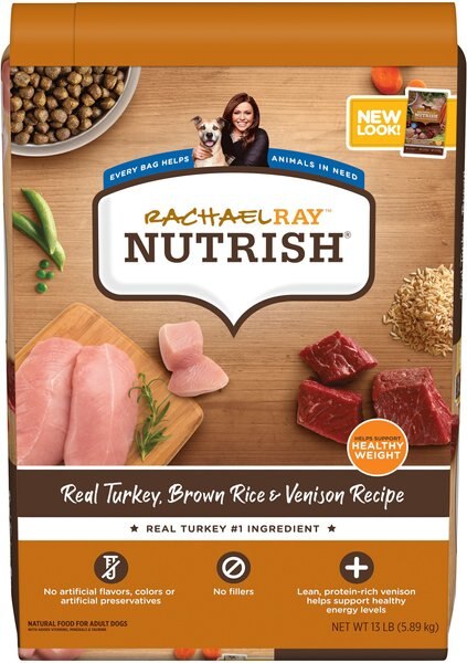 Rachael Ray Nutrish Real Turkey， Brown Rice and Venison Recipe Dry Dog Food