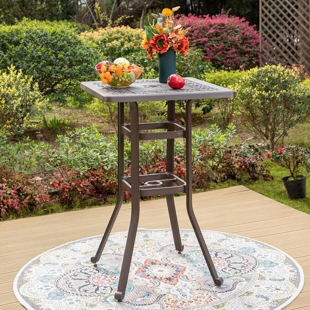 Outdoor Cast Aluminum Square Bistro Table Captiva Designs