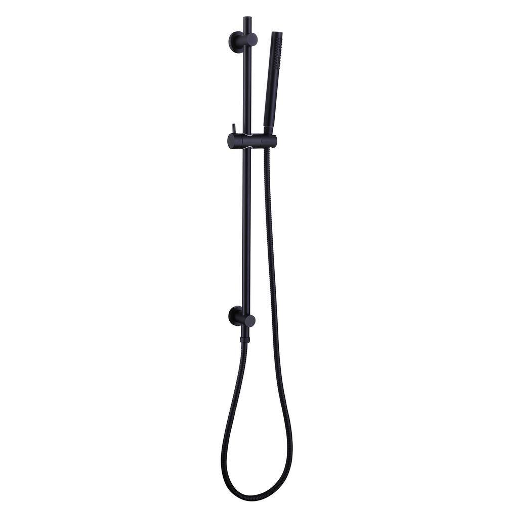 Aurora Decor Dimo 1-Spray Hand Shower with Slide Bar Kit in Matte Black SFHCHD2A42MB