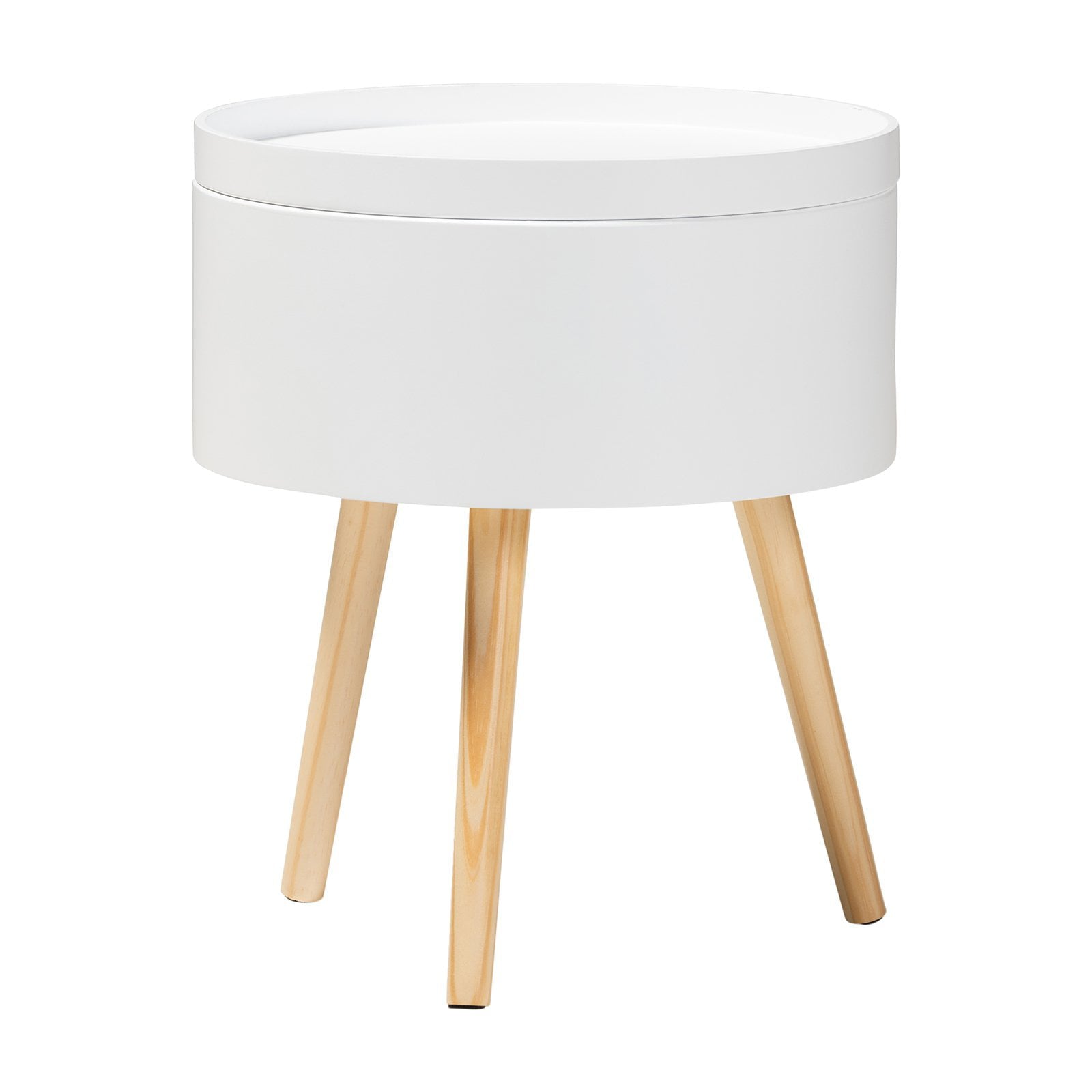 Baxton Studio Jessen Mid-Century Modern White Wood End Table with Removable Top