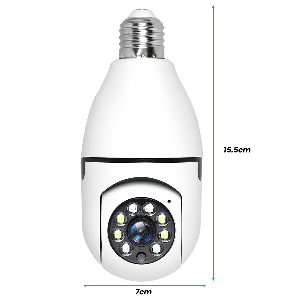 WiFi Light Bulb Camera - 1080P Wireless 360 Degree E27 Panoramic IP Camera