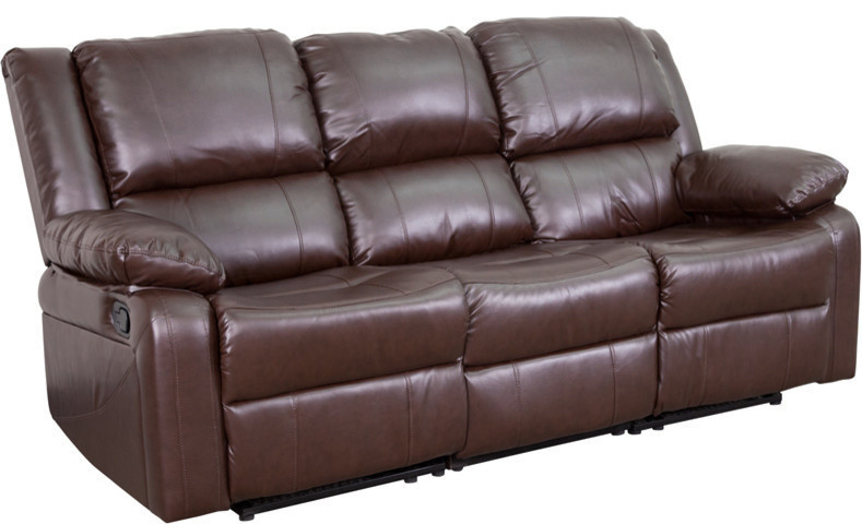 Brown Leather Recliner Sofa   Contemporary   Sofas   by Homesquare  Houzz