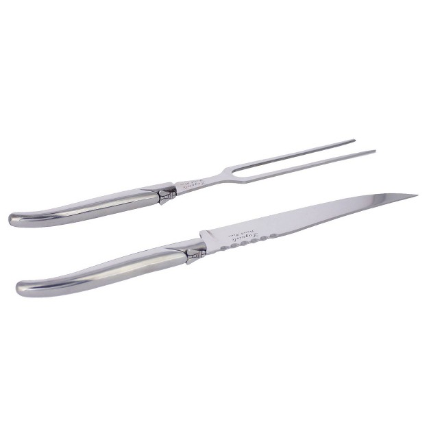 French Home Laguiole 2pc Stainless Steel Carving Knife And Fork Set