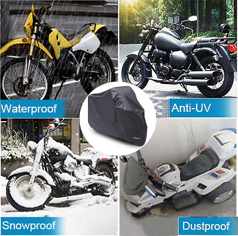 Motorcycle Cover Waterproof Outdoor Motorbike Scooter Cover Water Dust Uv Protective For Outside Storage With Lock Holes