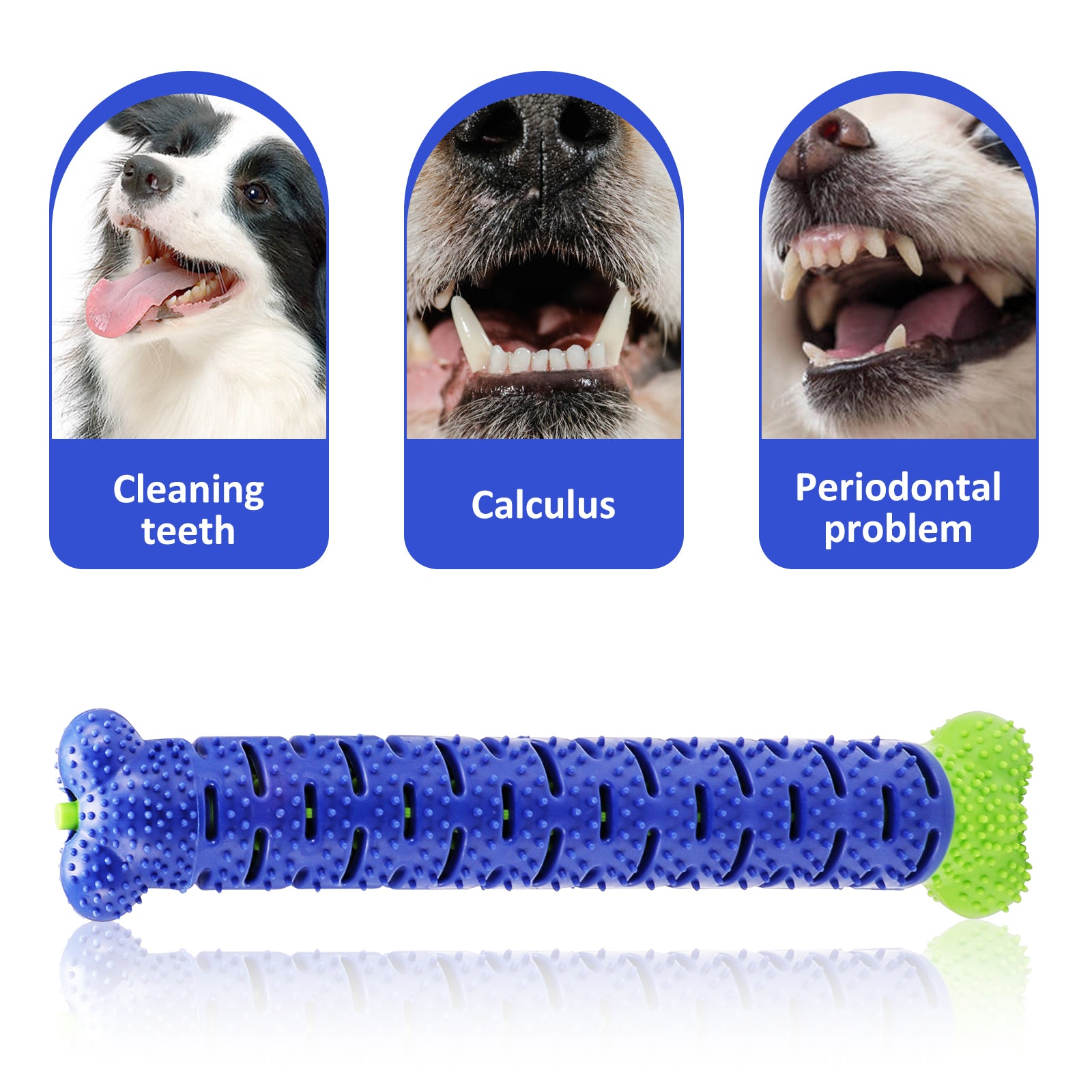 KKSQ Chew Brush Toothbrush Dog Bone Toy Dog Teeth Cleaning Bone Brush Pets Dental Treats for Aggressive Chewers