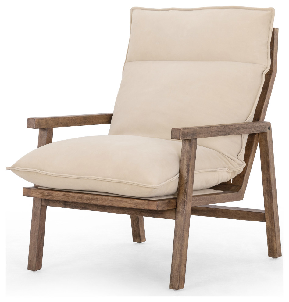 Orion chair nubuck sand   Midcentury   Armchairs And Accent Chairs   by AFB Decor  Houzz