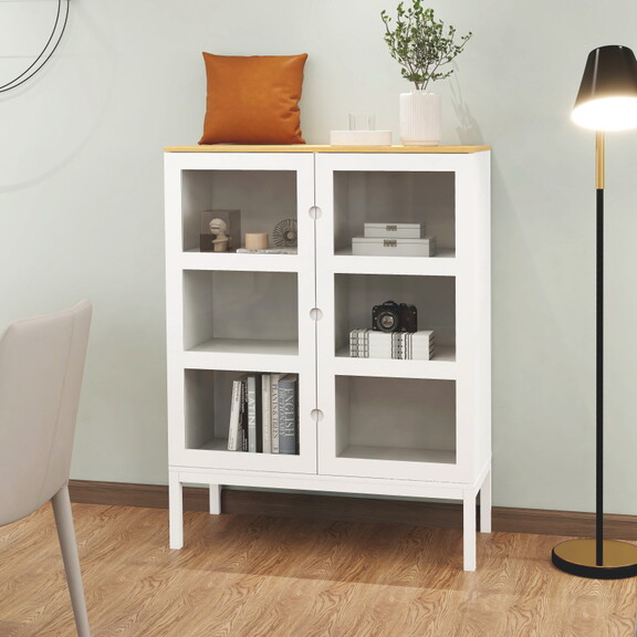 Two door Three tier Shelf Bookcase Cabinet W282S00...