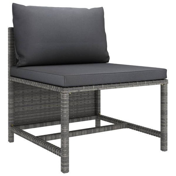 12 Piece Patio Lounge Set with Cushions Poly Rattan Gray - Overstock - 36364634