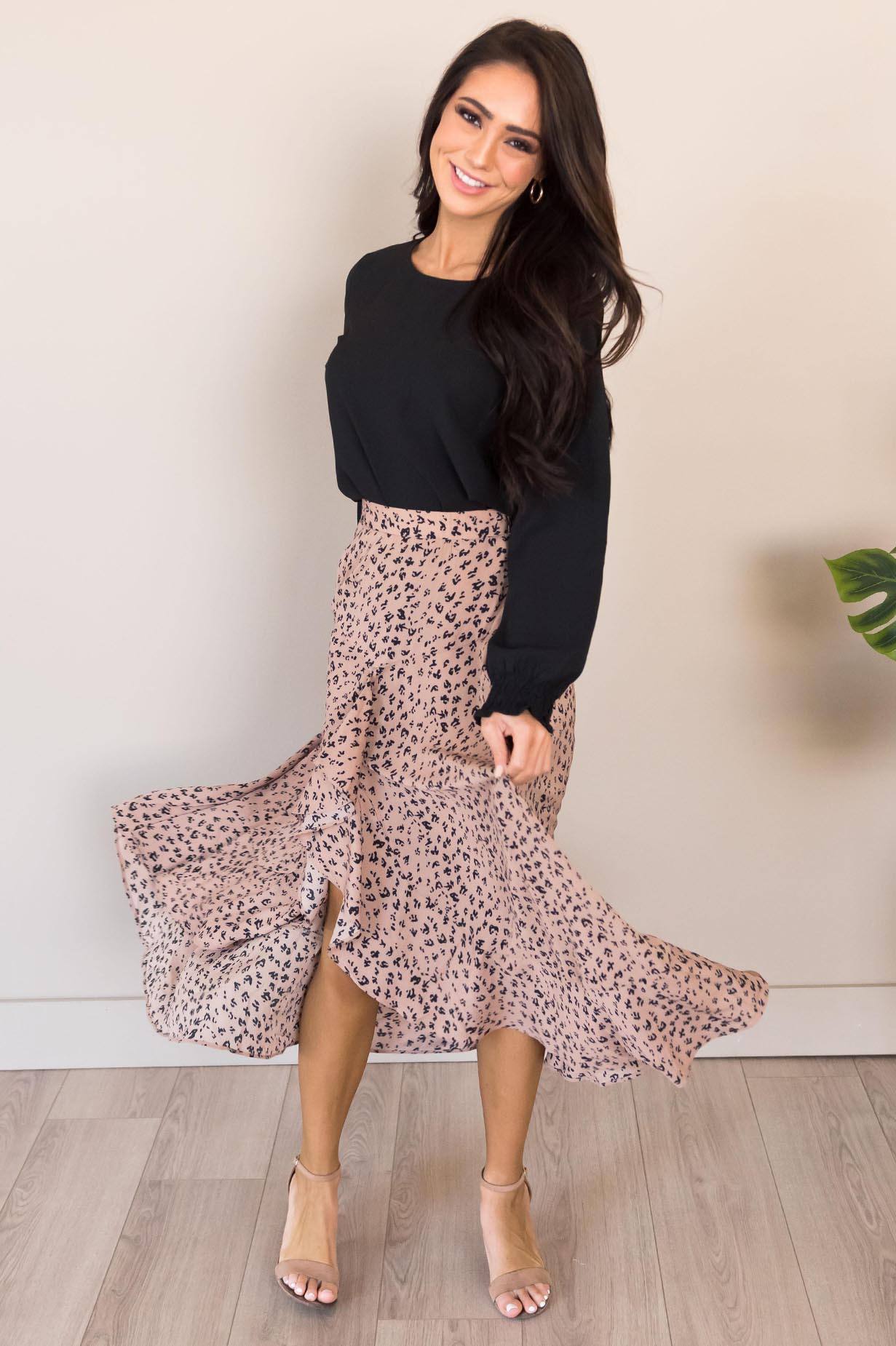 Stuck In A Dream Modest Ruffle Skirt