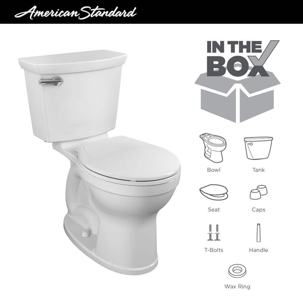 American Standard Champion Tall Height 2Piece HighEfficiency 128 GPF Single Flush Round Front Toilet in White Seat Included