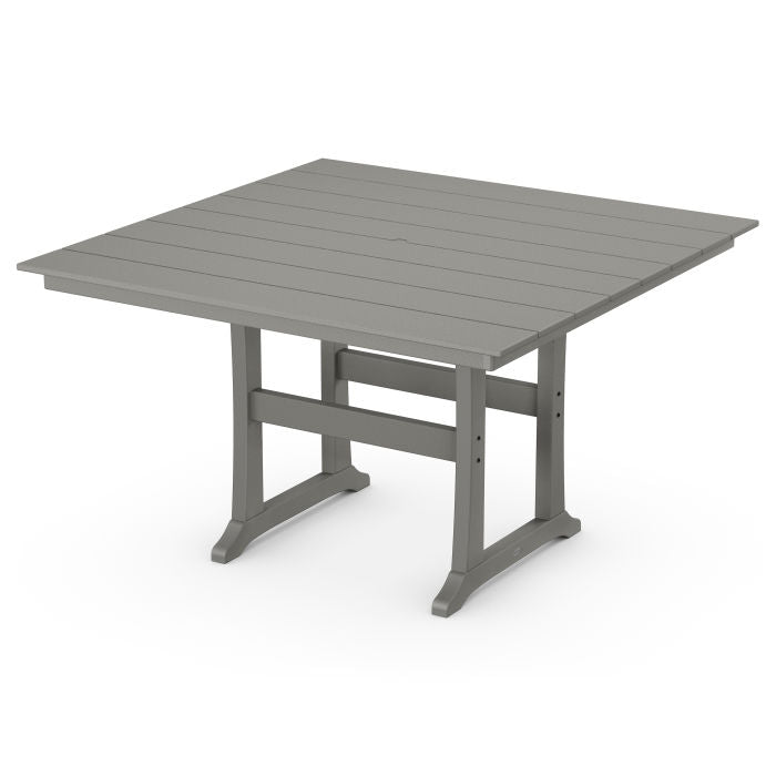 POLYWOOD Outdoor 59 Square Dining Tables -  Farmhouse or Nautical Trestle Style ,  Counter or Dining  Height Table