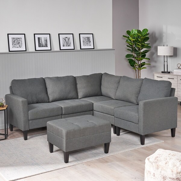 Zahra 6-piece Sofa Sectional with Ottoman by Christopher Knight Home