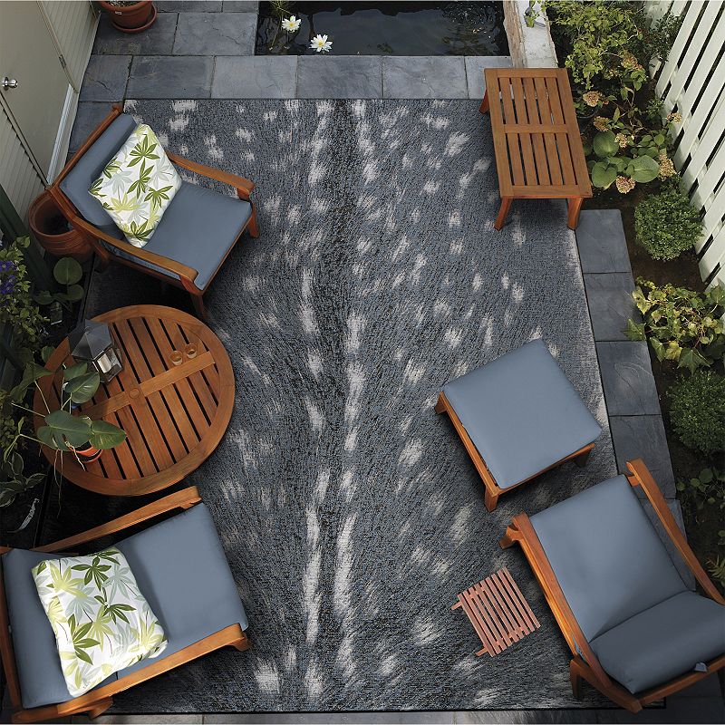 Couristan Dolce Hyena Denim-Silver Indoor Outdoor Area Rug