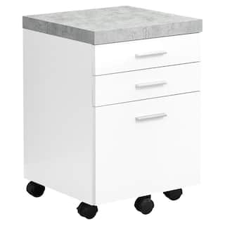 White Filing Cabinet on Castors with 3-Drawers HD7051