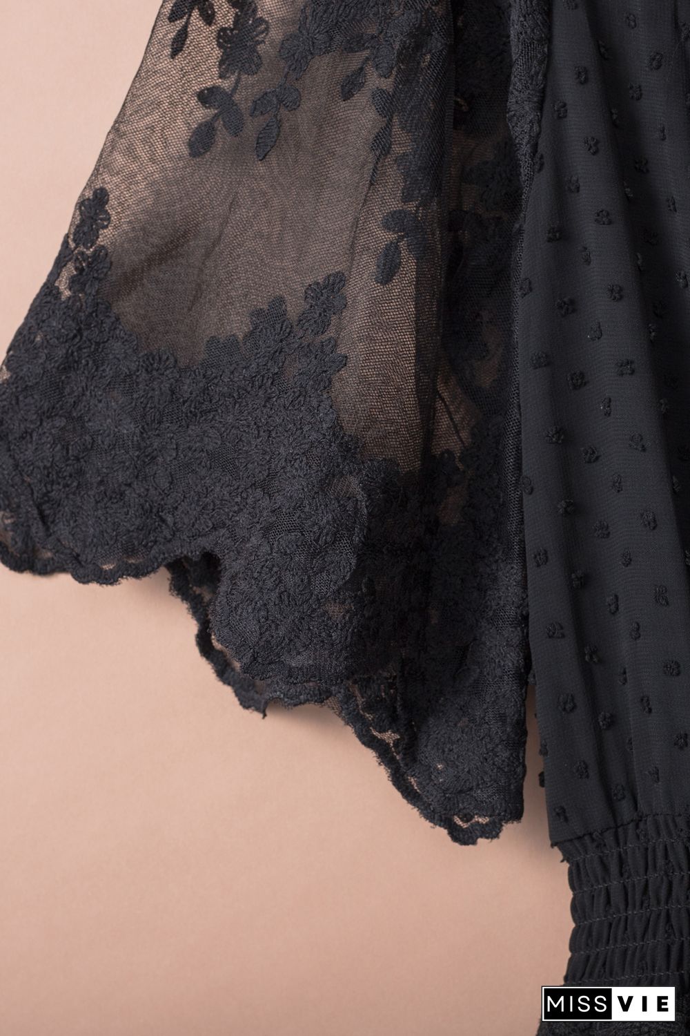 Black Luminous Dawn Lace Gown