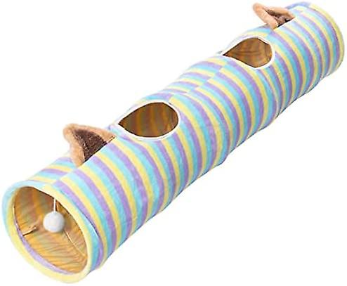 Yoitea Cat Tunnel Tube Collapsible: Crinkle Kitten Play Tube Interactive Toy Funny Cat Exercise Toy With Ball Soft Bed Sleeping Pet